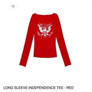 Von Dutch LONG SLEEVE INDEPENDENCE TEE - RED
